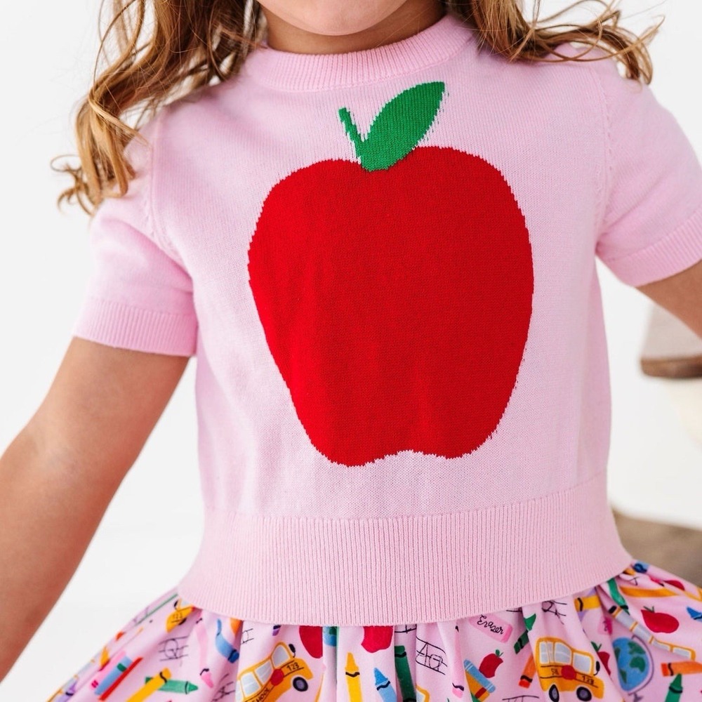 Girlhood Pink Apple Sweater NWT SIZE 6/7